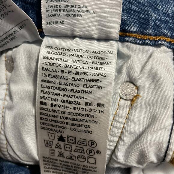 Levis 501 Womens Jeans Size 28 Button Fly Straight Medium Wash Distressed Denim - Picture 8 of 12